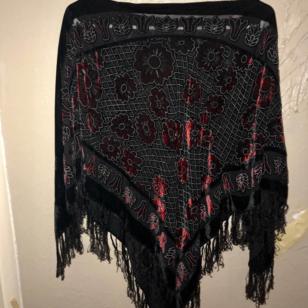 Velvet poncho